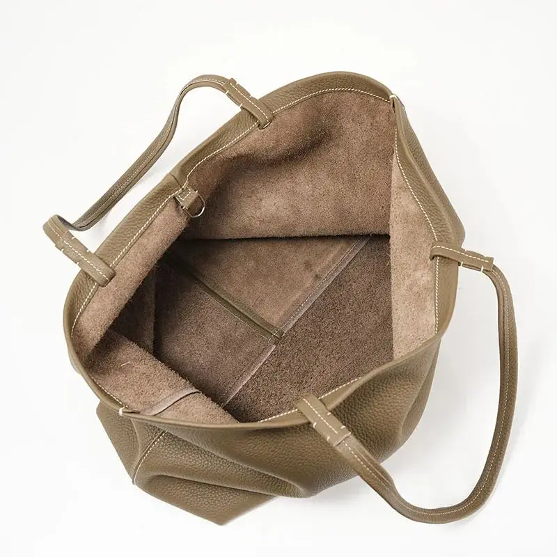 HOUSE OF HIYA Women Tote Bag Luxurious Genuine Leather Handbag Female Soft Cow Leather Shoulder Bag for Colleague girls