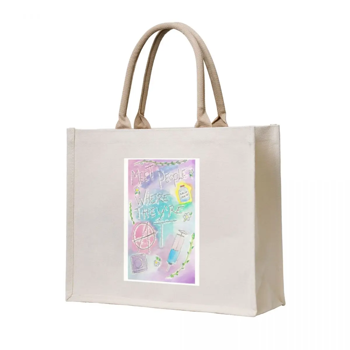 

Meet People Where They Are At - Harm Reduction Poster No 2 Tote Bag Shopping bags tote bags aesthetic eco bag folding