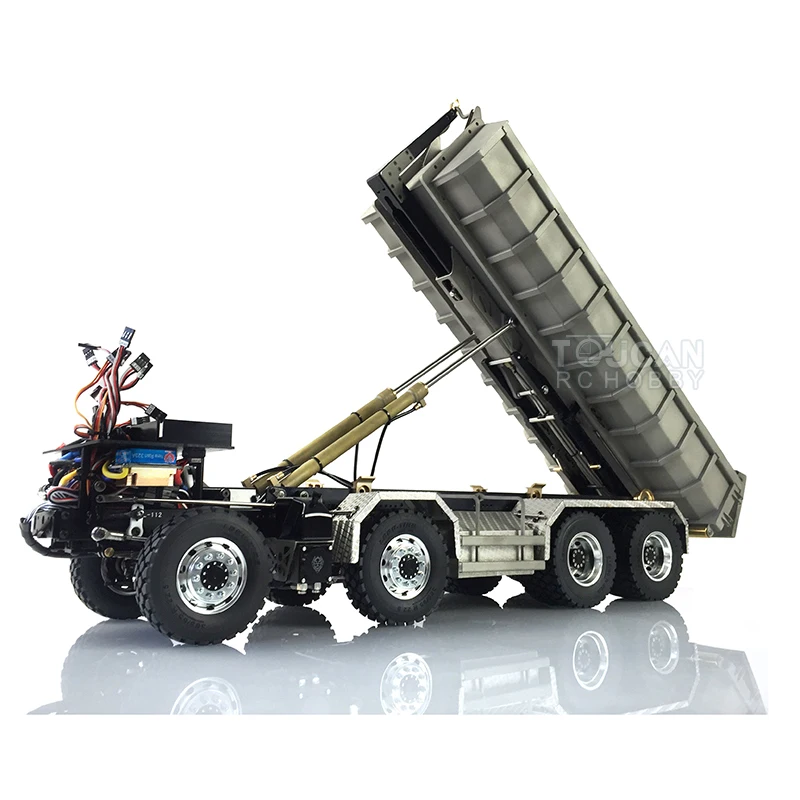 LESU 1/14 Man Metal Tgs 8X8 Hydraulic Dumper RC Truck Roll On/Off Tipper Radio Motor Remote Control Toy for Adults THZH0185