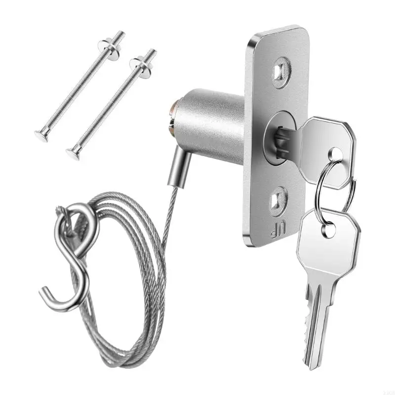2025 New Universal Garages Door Door Emergency Lock Stainlist Steel مع مفتاح وكابل للتشغيل اليدوي