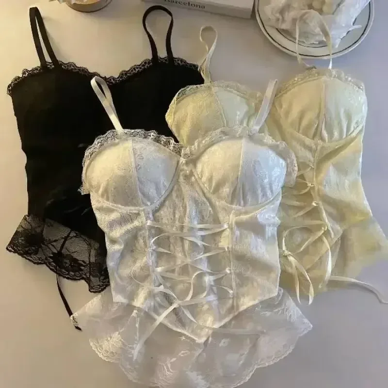 新しい Y2k 服セクシーなクロップトップス女性コルセットレース包帯 Tシャツキャミソール Underwar 女性 Debardeurs ファム Soutien Gorge