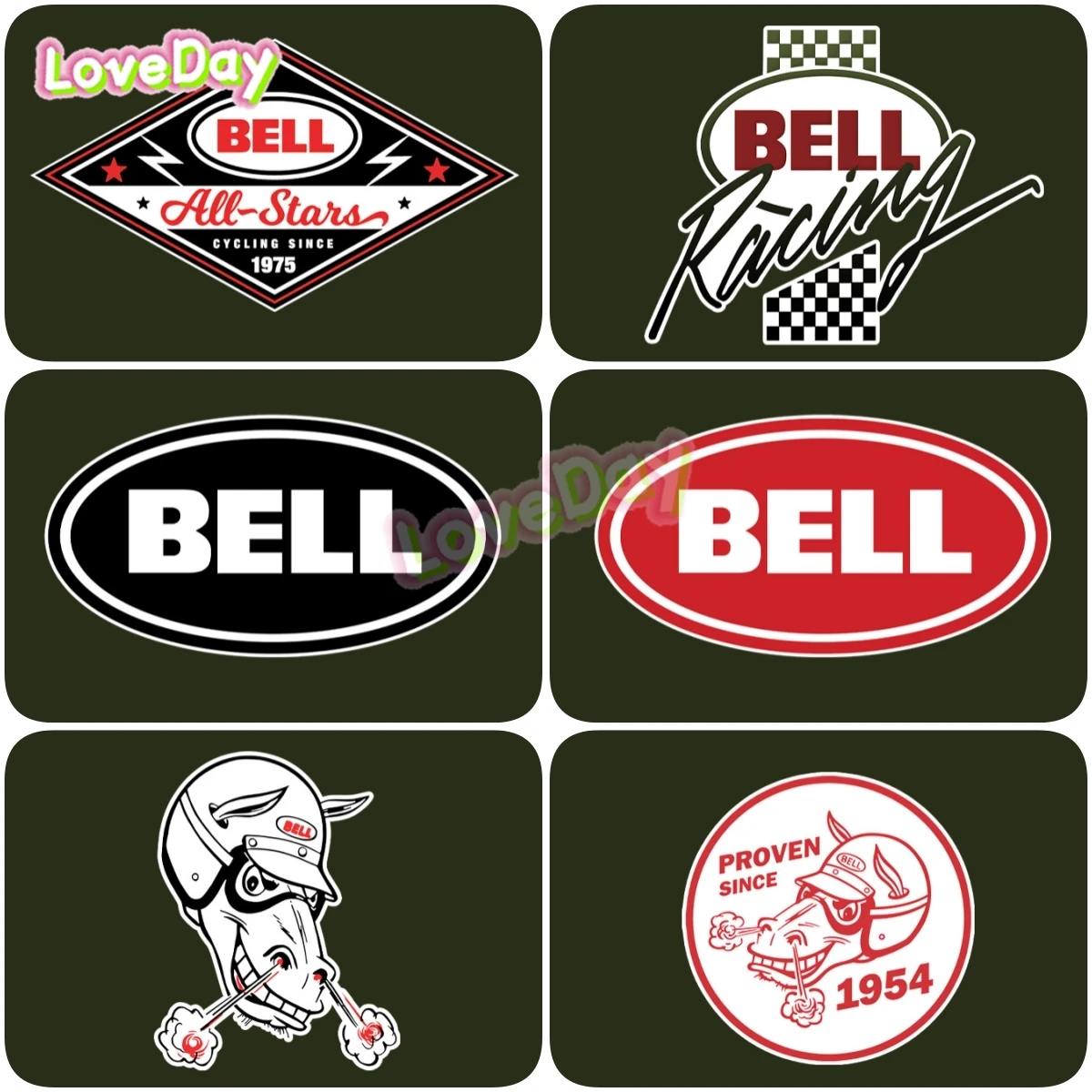 Motorcycle Bell Helmet Sticker Auto Racing Helmet Sticker Waterproof Vinyl Motorcycle Decoration Graffiti Sticker Car Sticker