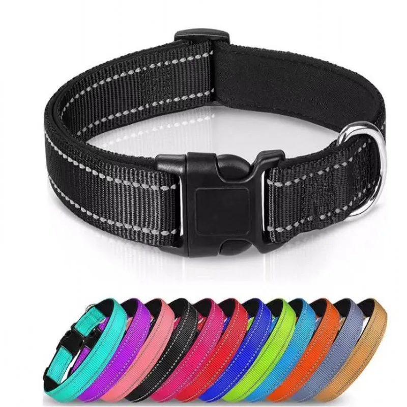 

Pet Adjustable Reflective Collar Puppy Dog Animal Harness Collars Cat Small Medium Dogs Chihuahua Dog Red Black Blue Purple