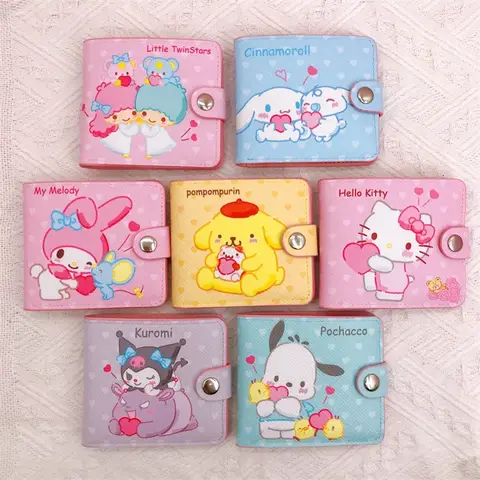 카와이 어린이 만화 쿠로미 동전 지갑 귀여운 HelloKitty Cinnamoroll MyMelody 소녀 제로 지갑 생일 파티 선물
