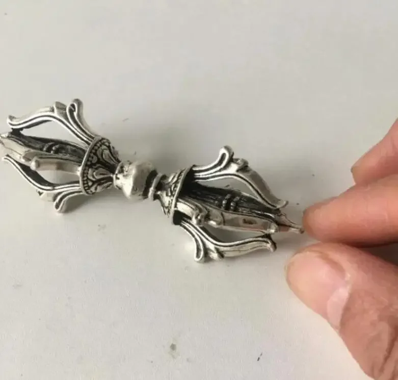 free Shipping Tibetan Silver Buddhist Dorje Ax Phurpa Pestle Vajra Dagger Pendant / Amulet