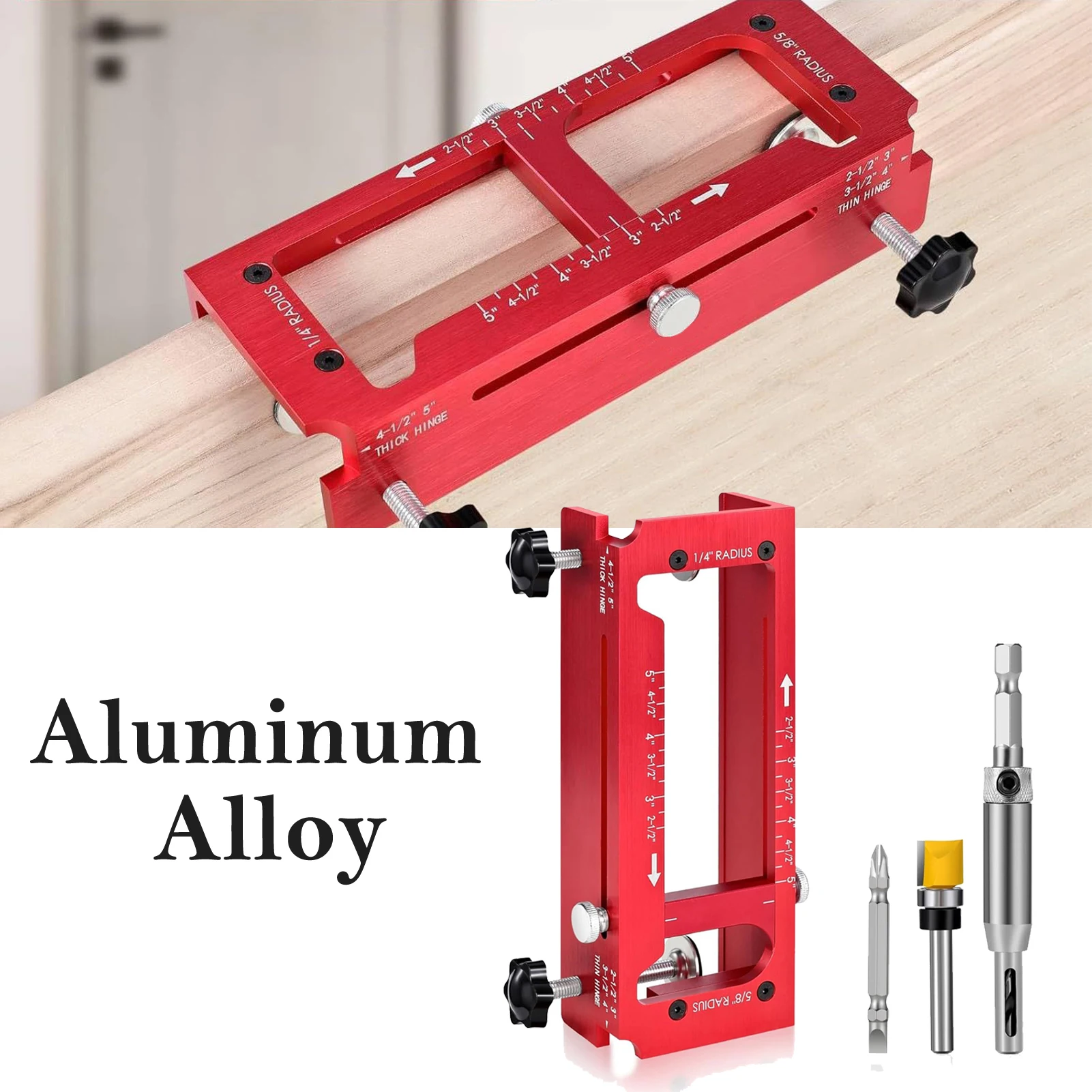 

2 in 1 Hinge Drilling Fixture Combination Durable Door Frame Stable Locator Woodworking Installation Screws DIY Auxiliary Tools