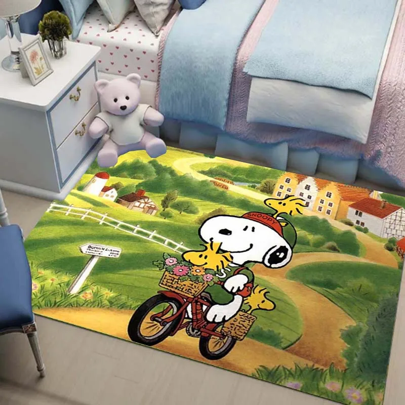 15 Sizes S-SNOOPY Cute Cartoon Carpet Children's Bedroom Rugs Living Room Carpet Area Rug Play Mat Carpets for Living Room