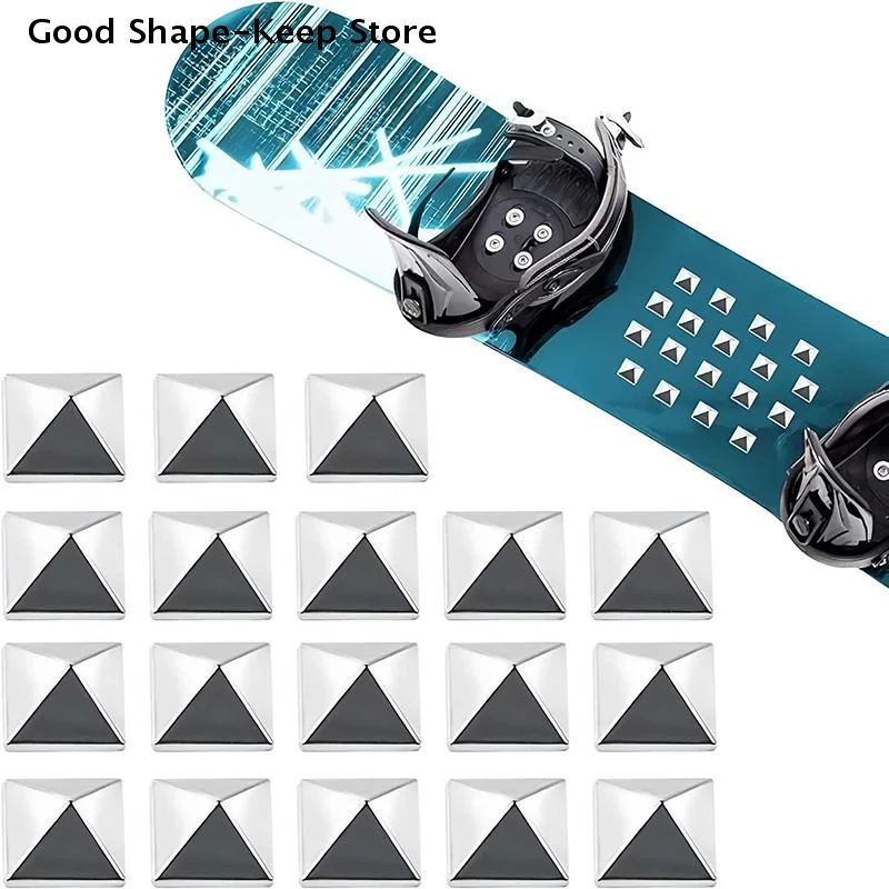 Multipack of 10 Snowboard Stomp Pads, Pentagram Studs Grip for Non-slip Traction, Perfect for Ski Binding