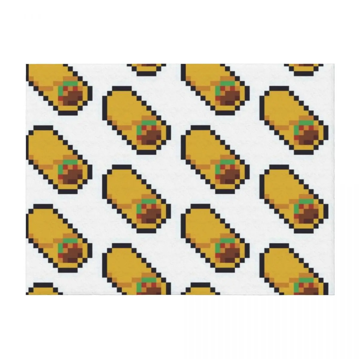 

Burrito Pixel Art Throw Blanket Plaid Flannel Fabric Cute Plaid Blankets For Sofas Blankets