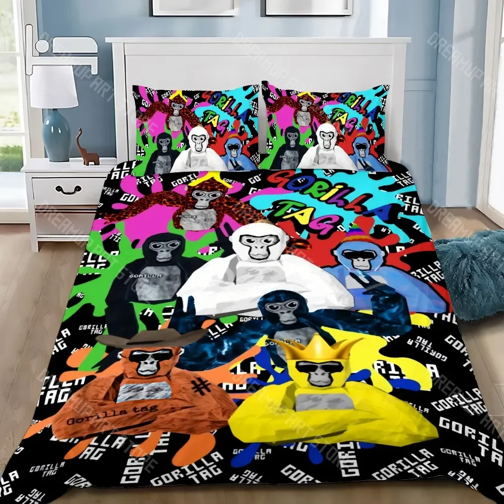Cartoon Novelty Cool Gorilla tag Duvet Cover Pillowcase Bedding Set Adult Boy Girl Bedroom Decoration Children Gift Single