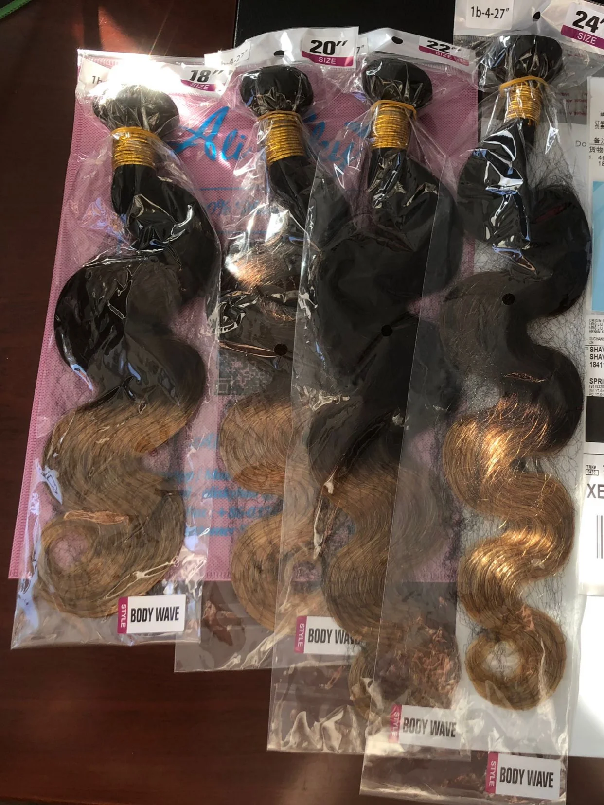 1B 4 27 Ombre Honey Blonde Body Wave Hair Weave 1/3/4 Bundles Soft 100%  Remy Human Hair Extension  Ali Sky Hair Precolored