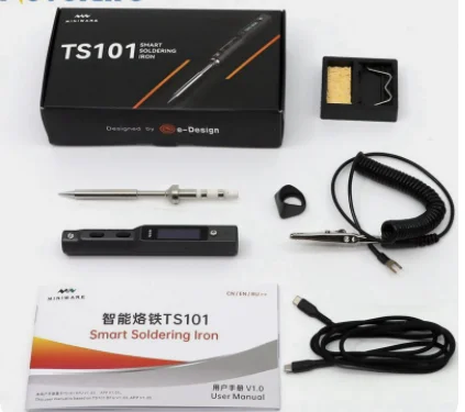 기존 TS101 전기 납땜 인두 조정 가능한 온도 USB 휴대용 디지털 용접 스테이션 65W 미니 TS100 업그레이드