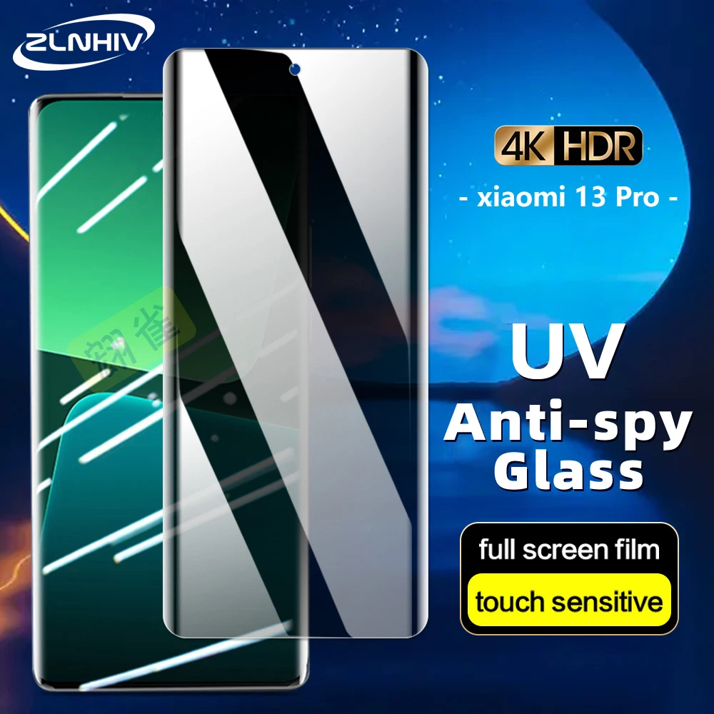 

ZLNHIV full cover For xiaomi 13 pro UV anti-spy Privacy Tempered Glass protective phone screen protector film Glass smartphone
