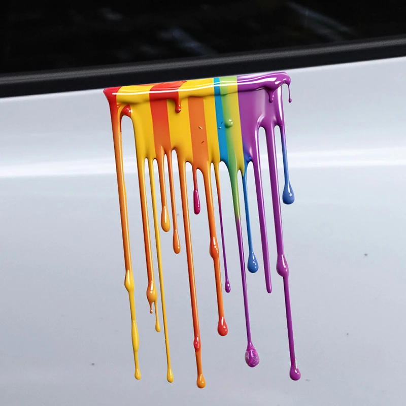 ملصقات سيارة بألوان قوس قزح ذاتية اللصق لمصد الجسم ، شارات فينيل ، إكسسوارات سيارات ، زينة تغطي الخدش ، سائل ، 1 من من.