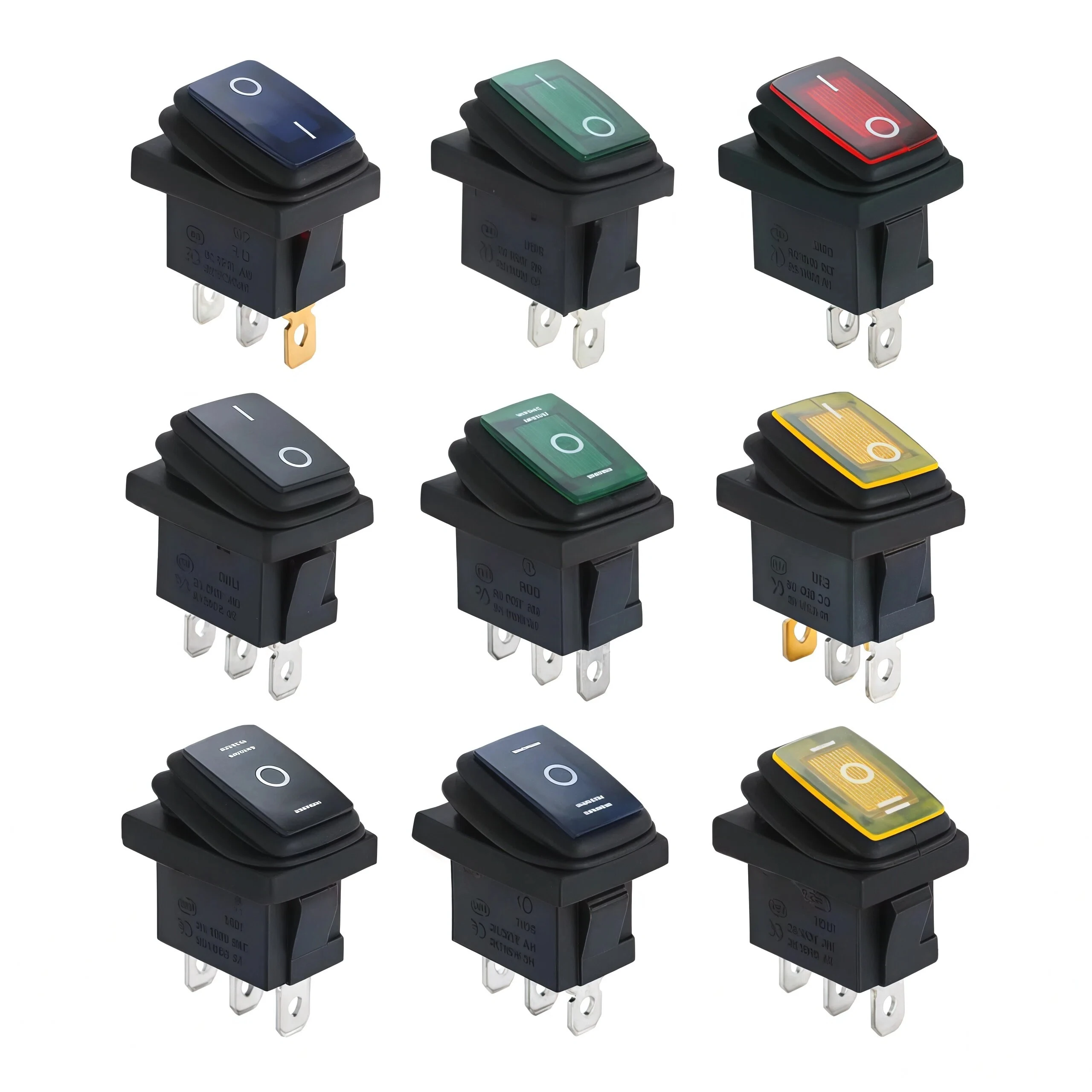 1PCS KCD1 Boat/Vehicle Rocker Switch 6A/10A 250V/125V Small Toggle Button Switch with LED Light 220V Waterproof Rocker Switch