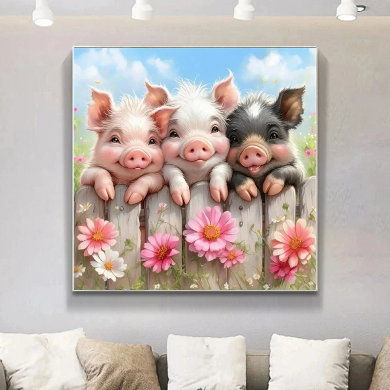 Süßes Schwein Diamant Malerei Mosaik Tier DIY mag Cartoon-Muster für Erwachsene Anfänger Blume Kinder Hobby Bild Strasssteine