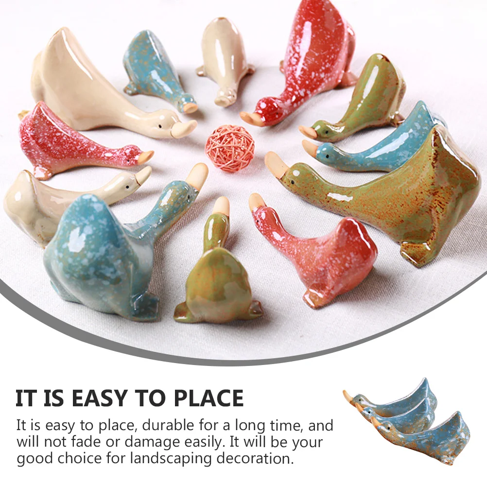 3 قطع من زخرفة البط السيراميكي سهلة التركيب، تأثير زخرفي ممتاز لزينة المناظر الطبيعية في حديقة حمام السباحة #1