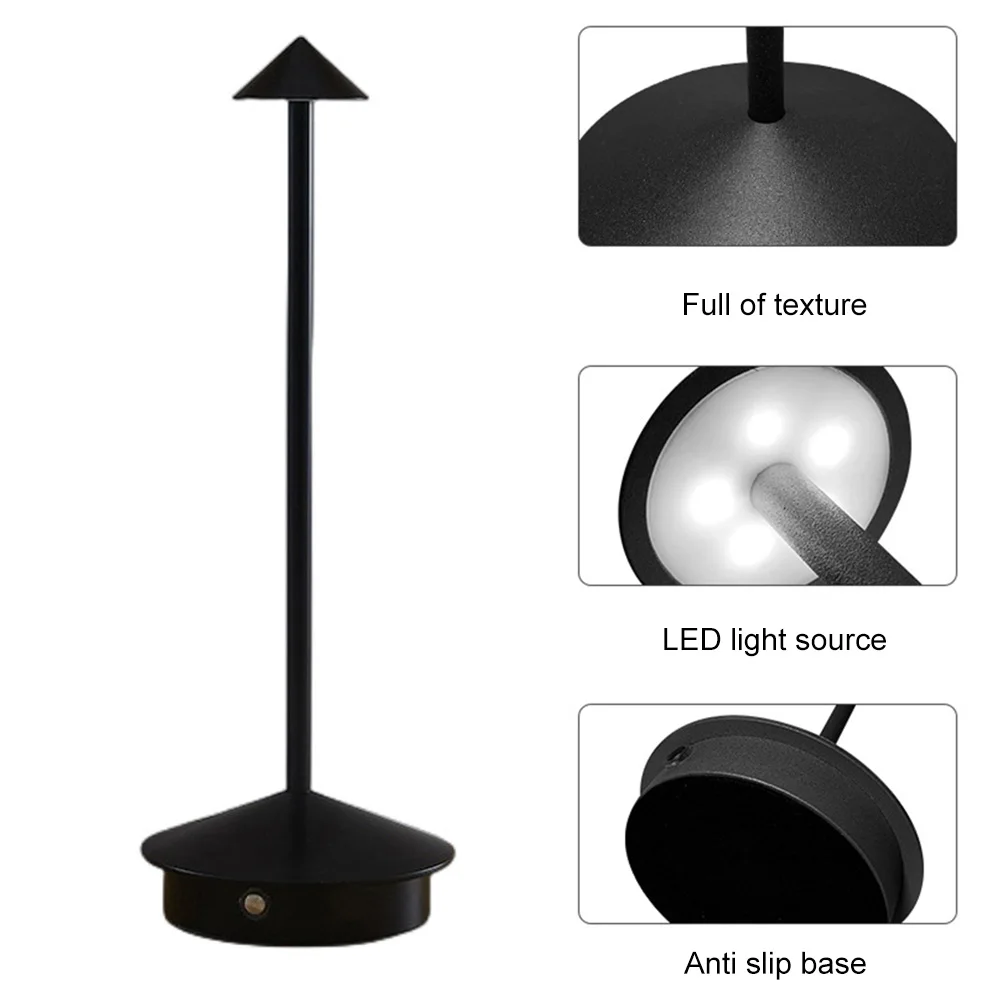Recarregável Cordless LED Battery Table Lamp, Luxo Nórdico Touch Lamp, Quarto, Restaurante, Night Light, Romantic Desk Lamp