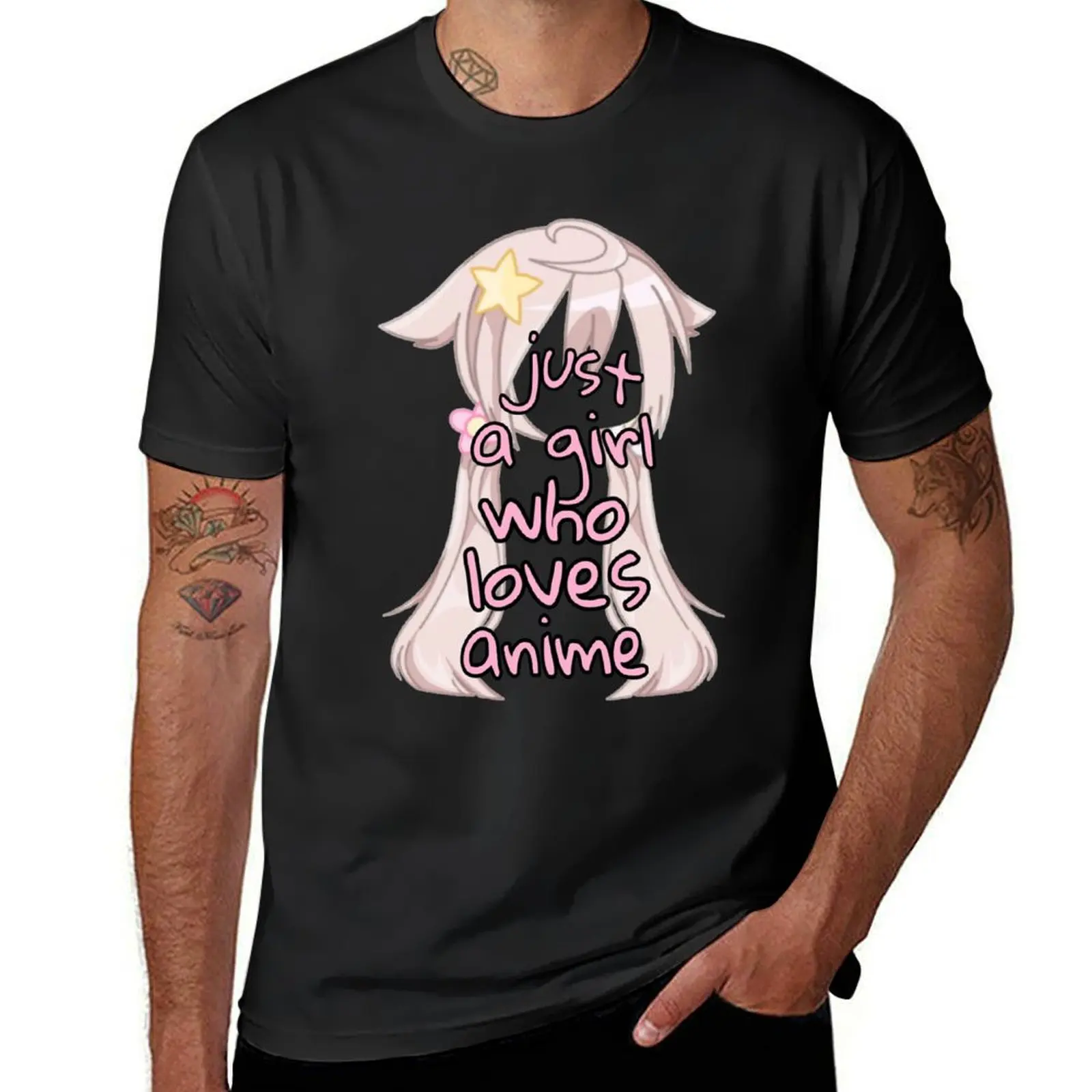 

Just a girl who loves anime T-Shirt funnys blacks aesthetic clothes plain black t shirts men