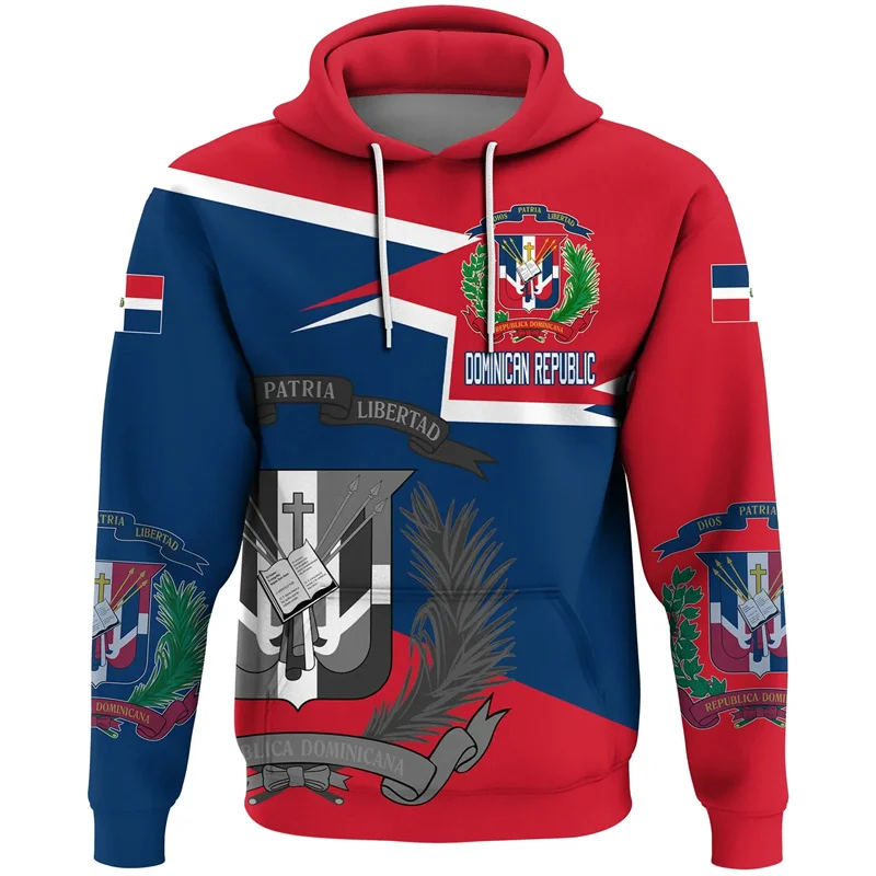 Outdoor Sports Dominican Republic Hoodie For Men 3D Printing Fitness Hooded Sweatshirts Running Long Sleeve Pullovers Tops