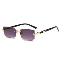 Rimless Sunglasses Rectangle Fashion Popular Women Men Shades Small Square Sun Glasses For Female Male Summer Traveling Glasses 6