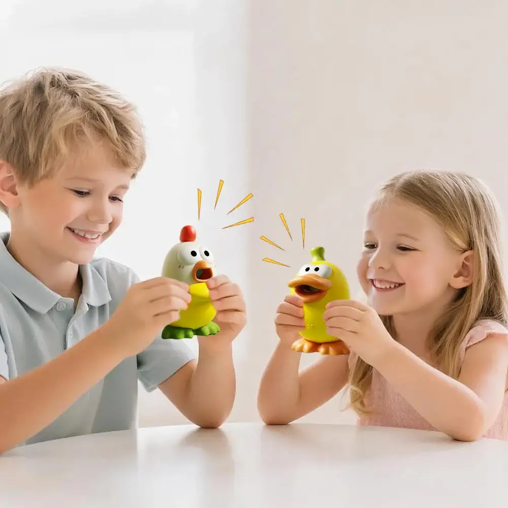 Chick Squeeze Toy Squeaky Chick Stress Relief Toy Anxiety Fidget Portable Travel Decompression Scream Duck Stress Relief Chick