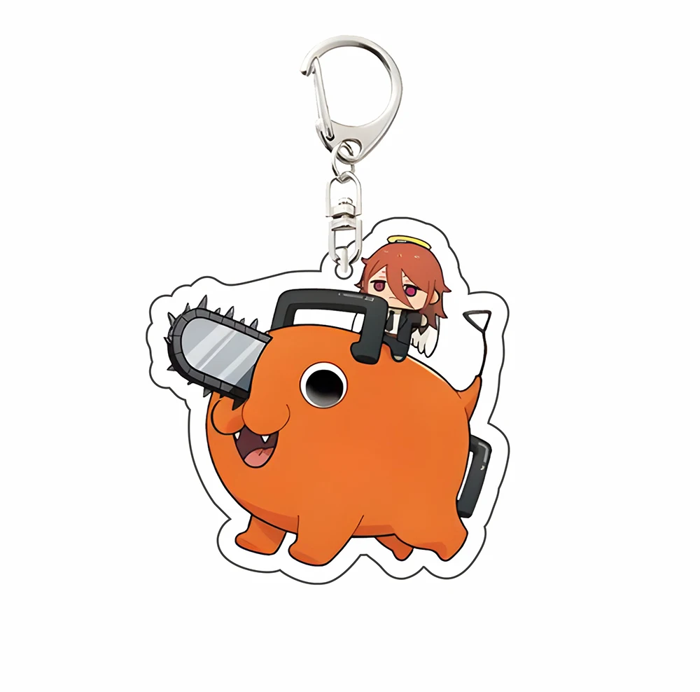 سلسلة مفاتيح أكريليك لشخصية الحيوانات الأليفة من Chainsaw Man - شخصية Pochita اللطيفة، قلادة حلقة مفاتيح، ديكور حقيبة الظهر، هدية لمحبي