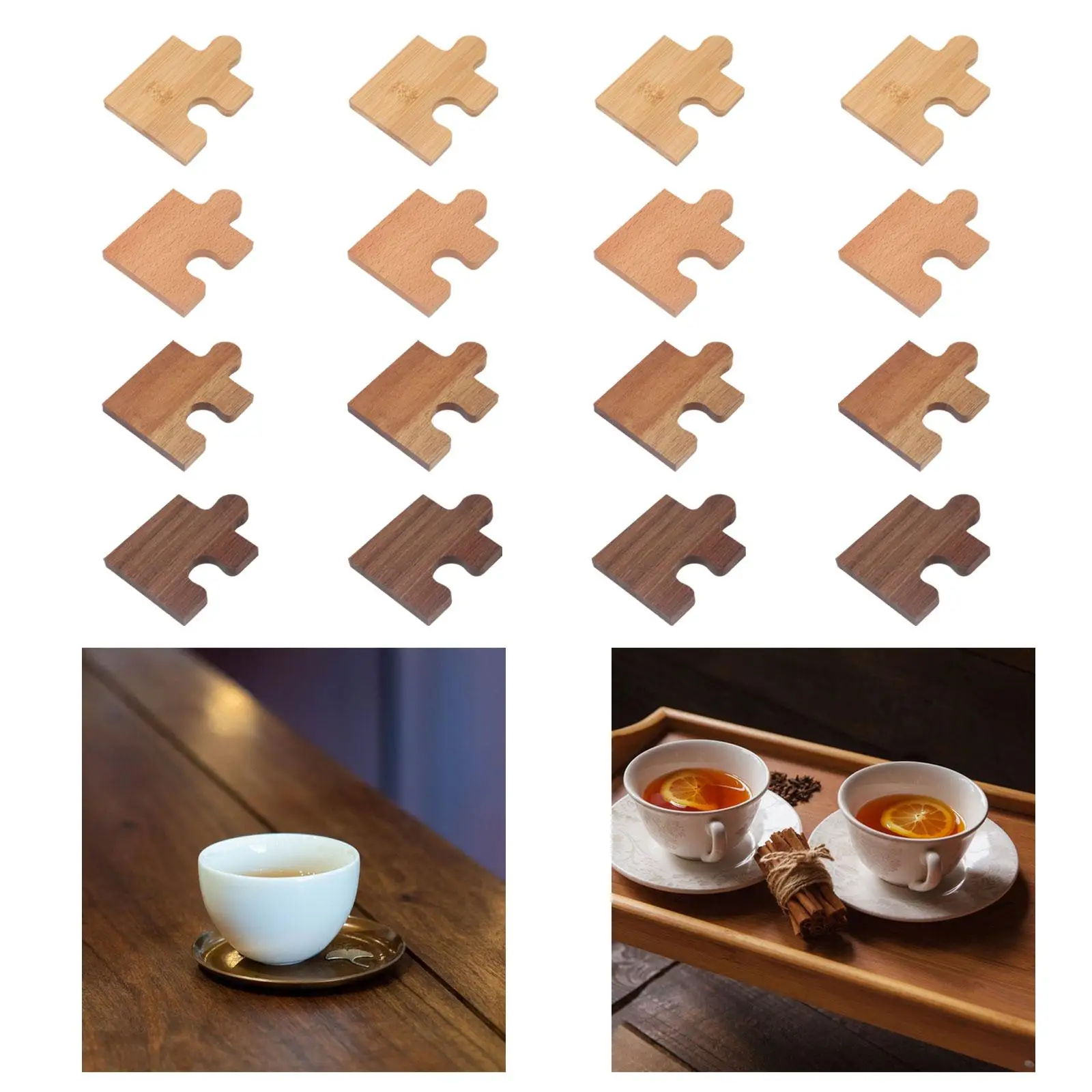 4 Pieces Wooden Coaster Coffee Mug Pad for Home Dining Room Any Kind of Cup