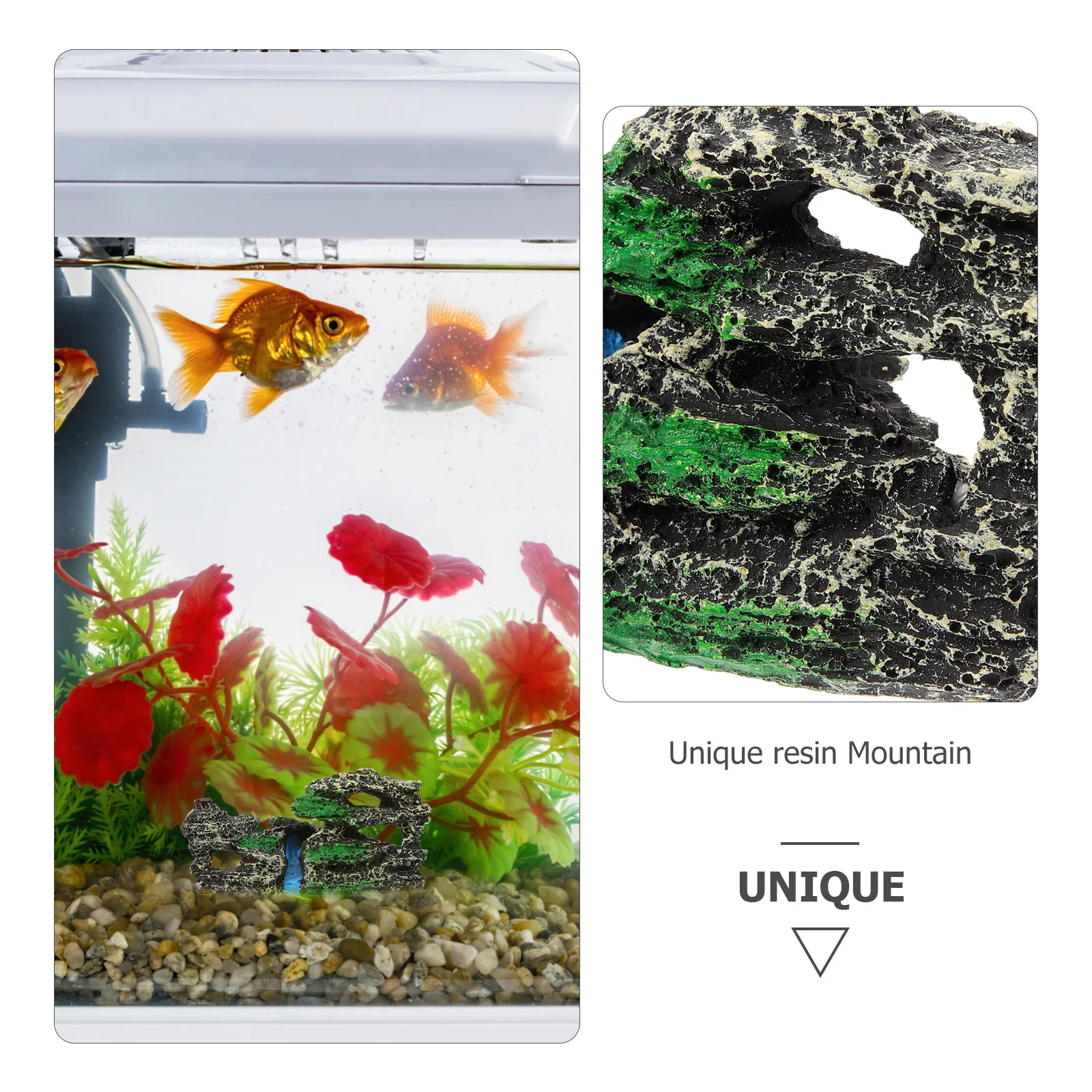 

Aquarium Mountain Resin Rockery Flowing Water Landscape Fish Tank Decoration Hideout Aquarium Landscaping Decor