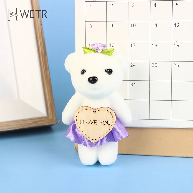 Pequeno Amor Bear Bouquet, Casal Urso Embalagem De Presente, Presente De Casamento, Presente De Aniversário, 10cm, 10Pcs