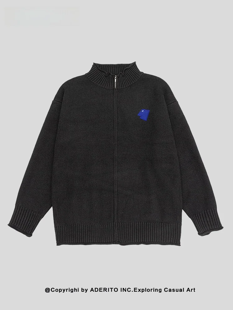 

mat Zipper Knitted Open Cardigan Loose Lazy Sweater Jaet for Couples Men Women Casual Winter Warm Breathable Polyester