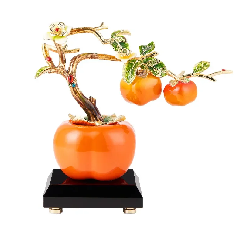 High End Persimmon Ornaments for Wealth Living Room Entrance New Chinese Style Wine Cabinet Decorations Housewarming Gifts