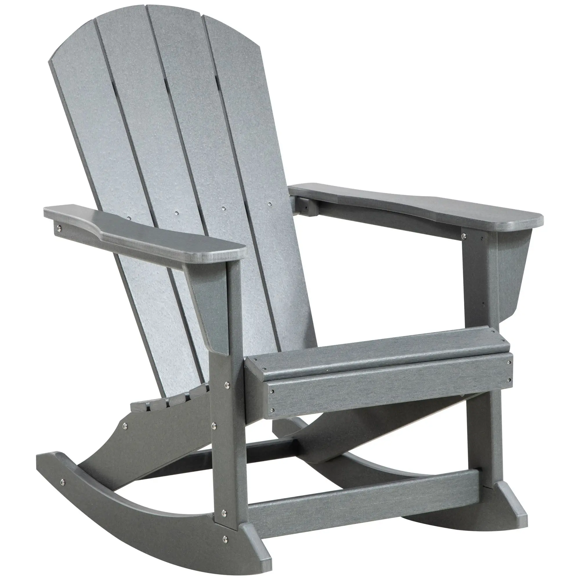 For Outsunny Adirondack Rocking Chair, All-Weather HDPE Porch Rocker, Rocking Fire Pit Chair for Patio, Garden, Lawn, Light Gray