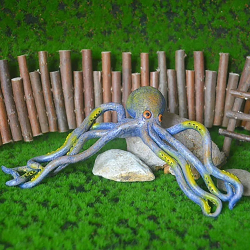 Creative Elephant Octopus Resin Sculpture Animal Figurine Tabletop Ornament for Living Room Office Home Decor Collectible Gift