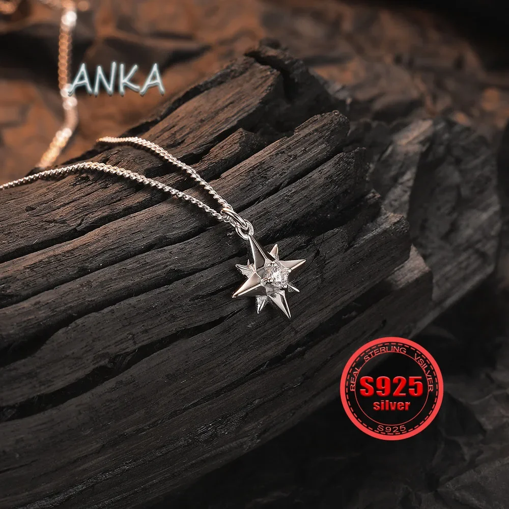 

ANKA NEW S925 Sterling Silver Octomom Women's Necklace Premium Feeling Star Pendant OT Clasp Sterling Silver Collarbone Chain