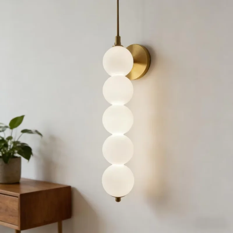 

Nordic Modern Glass Bed Head Wall Lamp Minimalist Sconce for Bedroom Corridor Living Room Background Wall Decor