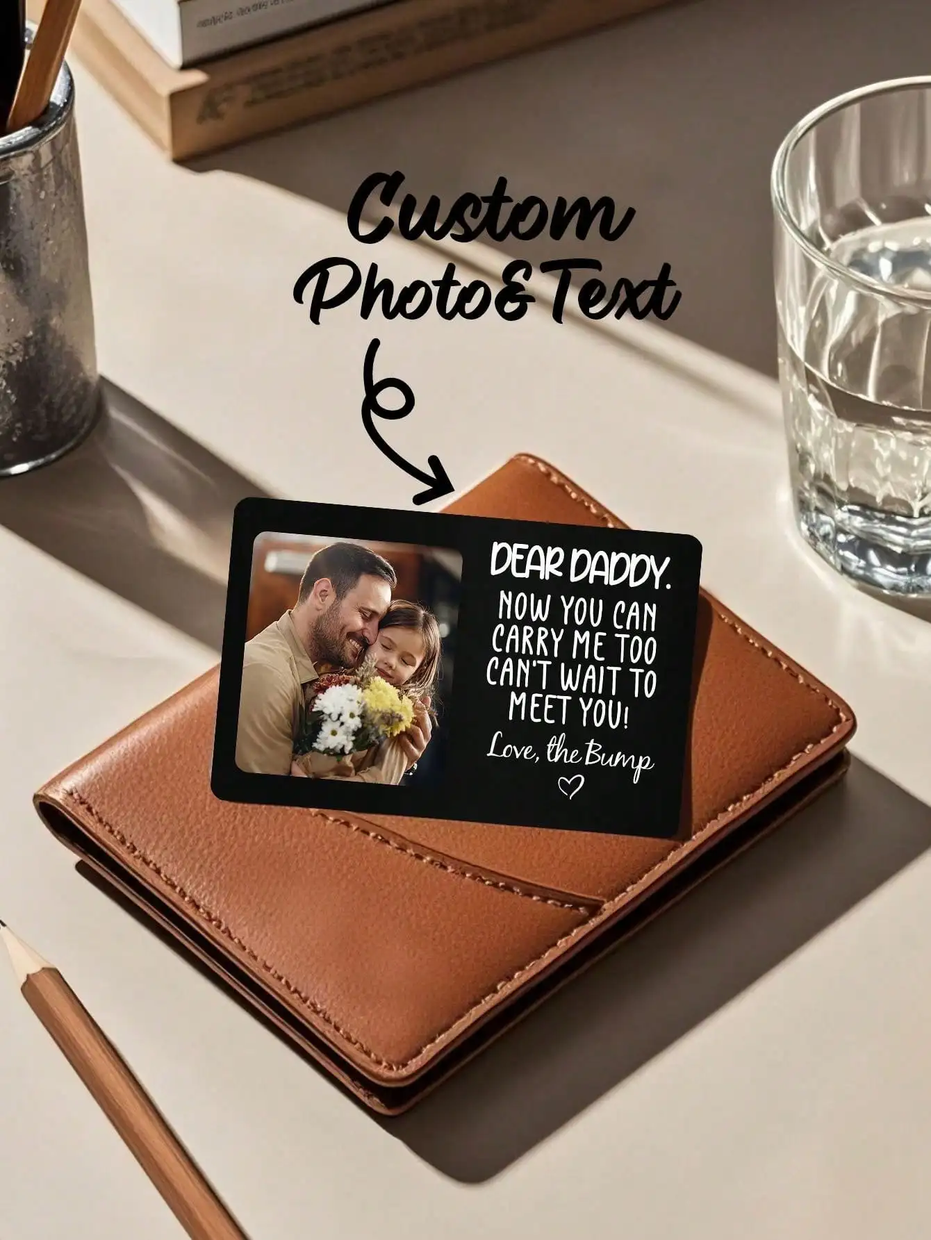 Custom Photo Wallet Card Personalized Wallet Insert Card Picture Text Metal Wallet Card Fathers Day Gift Birthday