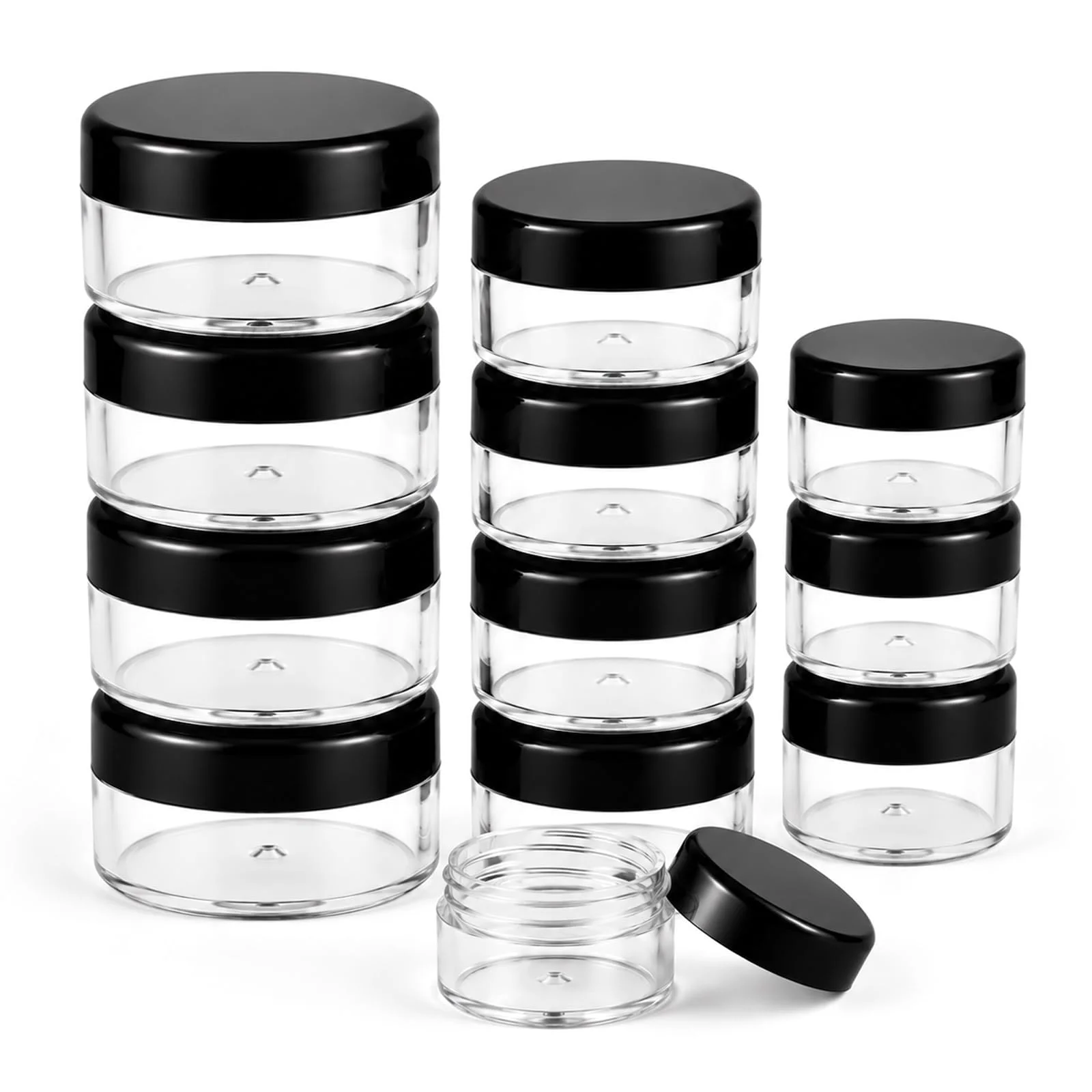 5/10PCS Plastic Cream Jars Sample Beauty Containers with Leak Proof Wide Mouth Travel Bottle for Toiletries Cream 5ml
