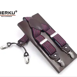 Neue Leder Erwachsenen Mann Hosenträger 4 Clips Hosenträger elastisch verstellbar 4 Schnalle Tirantes Freizeit hose Suspensorio Tirantes Homb