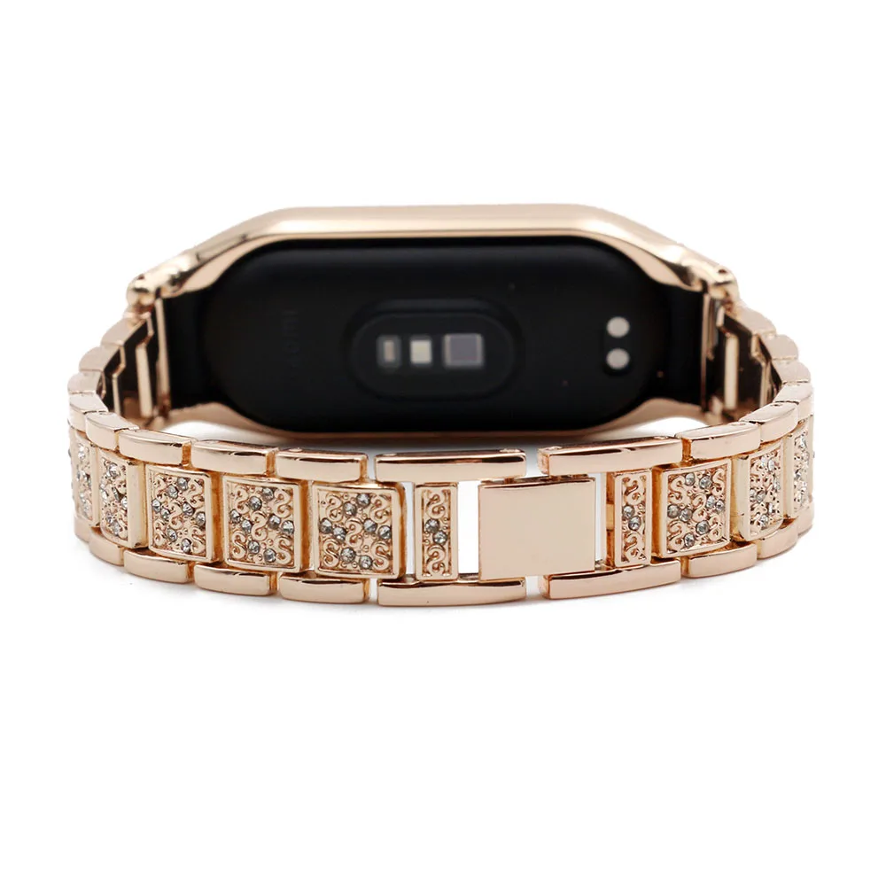 Mi Band 8 Bracelet Metal Slim Dressy Wrist Band for Xiaomi Mi Band 8 Wristband Bling for Women Watchband Strap Alloy Silver