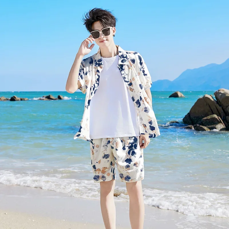 2026 Summer Holiday Family Vacation Look Clothes Dad and Son Shirts Two Piece Outfits Sets Mom and Daughter Short Sleeve Dress