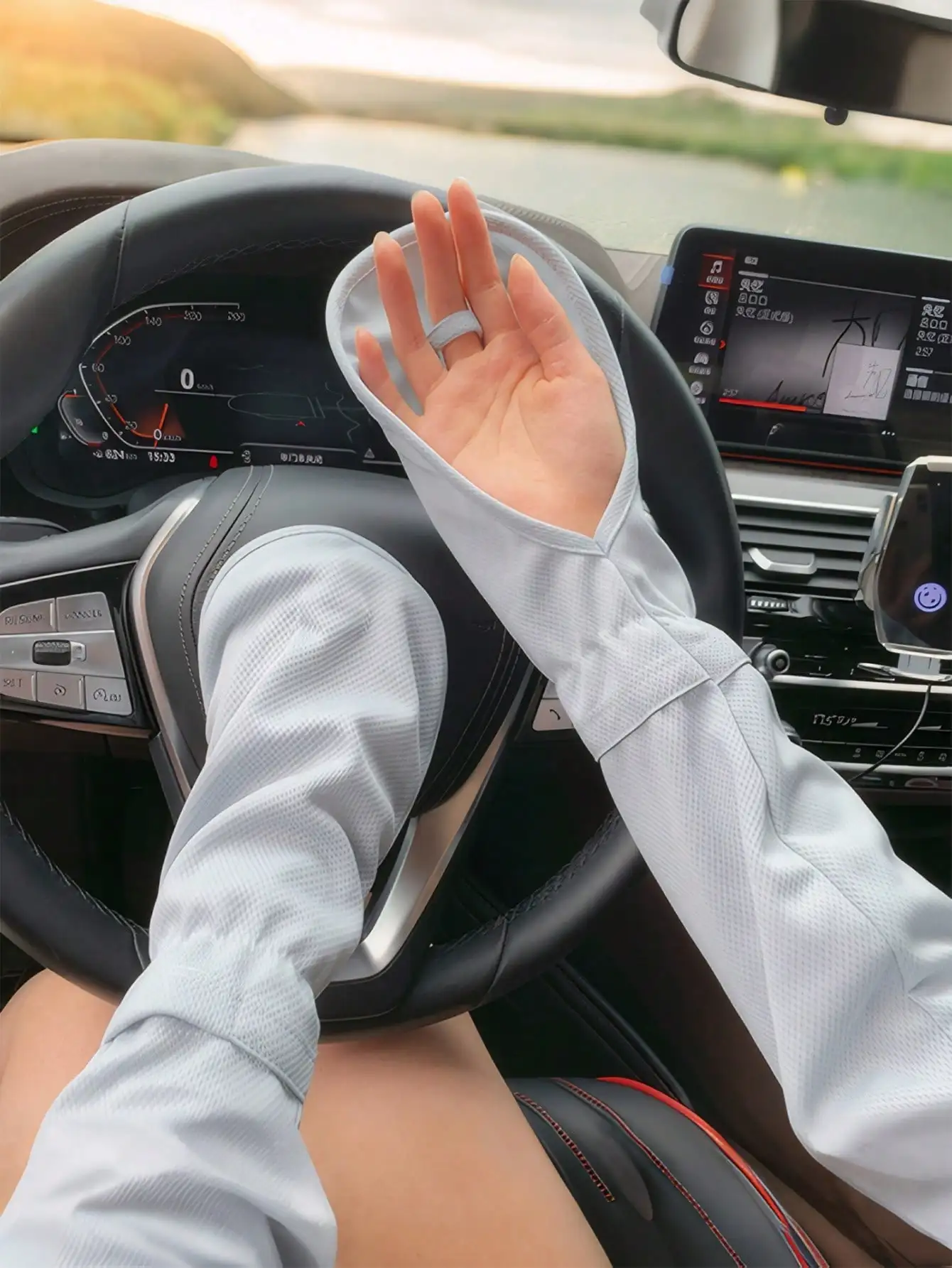 

1 Pair Women's Sunscreen Arm Sleeves, Breathable Fingerless Gloves, UV Protection Summer Driving Gloves, Quick Drying Outdoor Driving Gloves