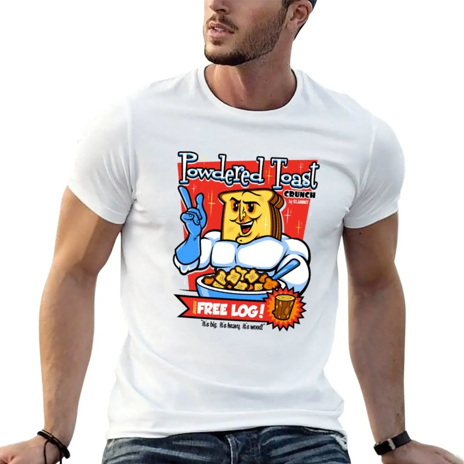 Ren And Stimpy Powdered Toast Crunch Man T-shirt plain cute tops customs design your own mens graphic t-shirts hip hop