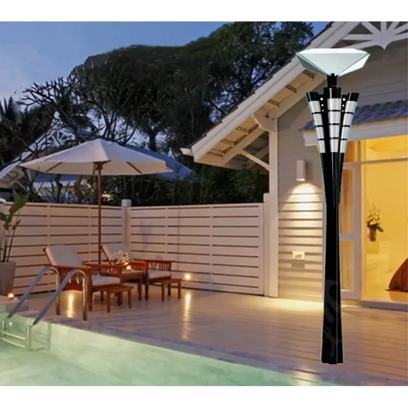 Waterproof LED Street Light Pole Outdoor Garden Lamp High Brightness Road Lighting Fixture Durable Metal Post for Park Yard