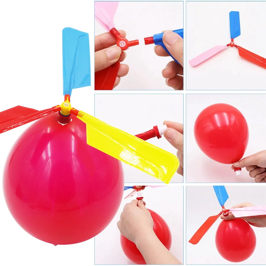 3/6/9sets Balloon Propeller Helicopter Science Kit Fun Experiment Game Tool Party Festival DIY Flying Entertainment Supplies XJM - view 5
