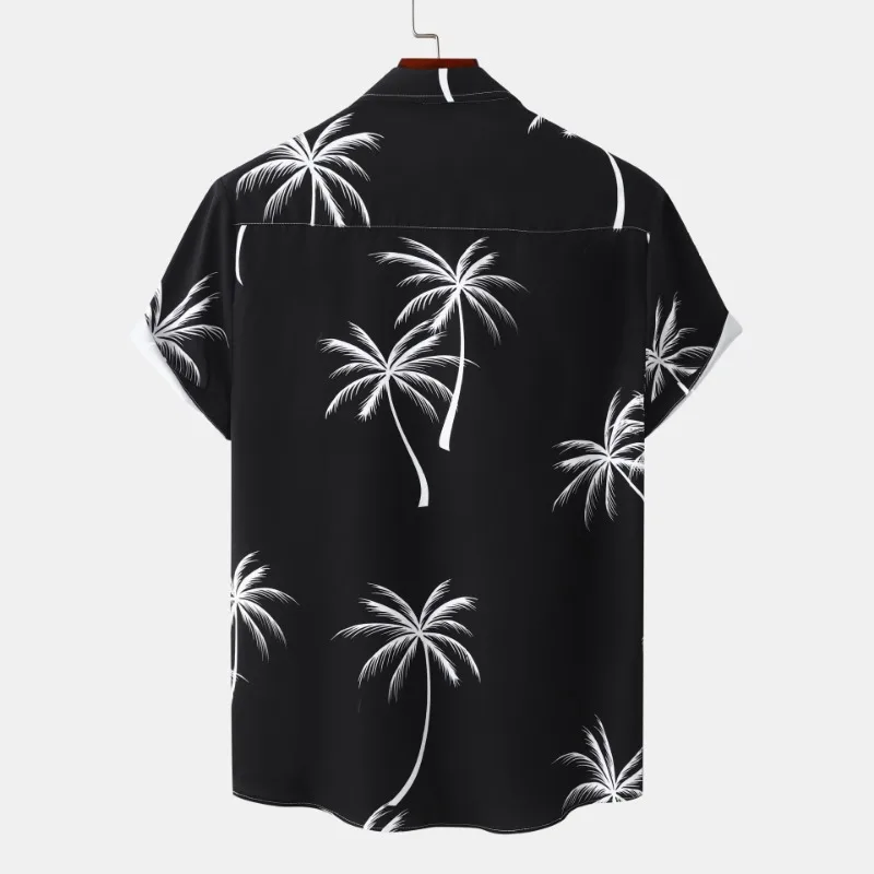 Shirts for Men 2023 Summer New Men\'s Casual Printed Short Sleeve Shirt Beach Shirt Men