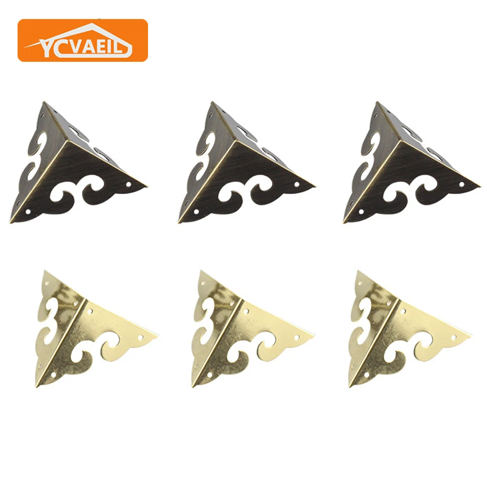 4pcs Box Corners Brackets for Home Decorative Triangle Gift Box Metal Table Chair Corner Protectors Furniture Hardware