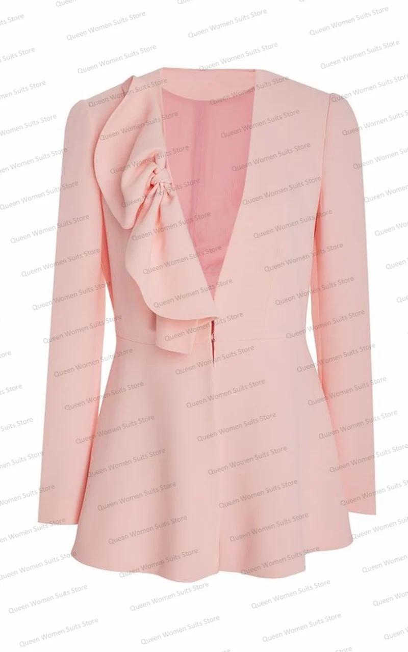 Blazer rosa e calças para mulheres, jaqueta personalizada, smoking de casamento, casaco de noiva formal, vestido de baile, casaco designer, outono, 2 peças