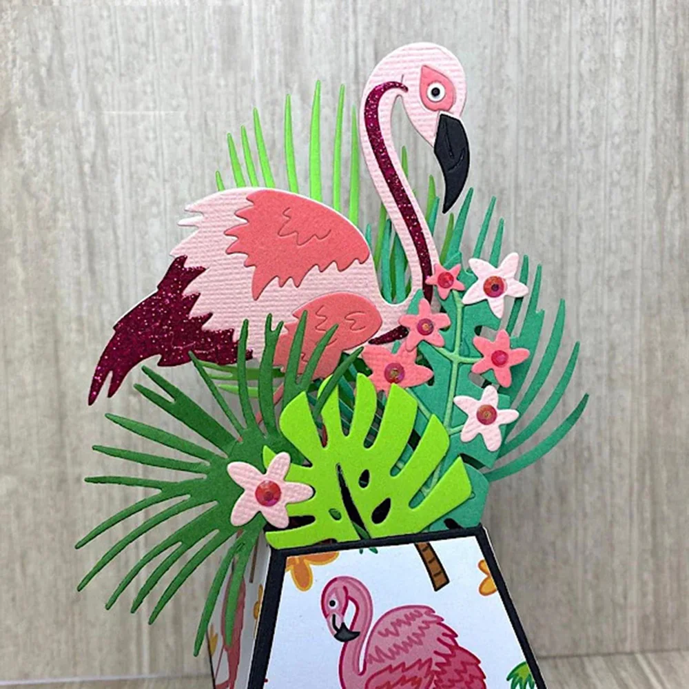 2024 AliliArts Metalen Stansmessen Papegaai & Flamingo diy Scrapbooking Fotoalbum Decoratieve Embossing PaperCard Sterven