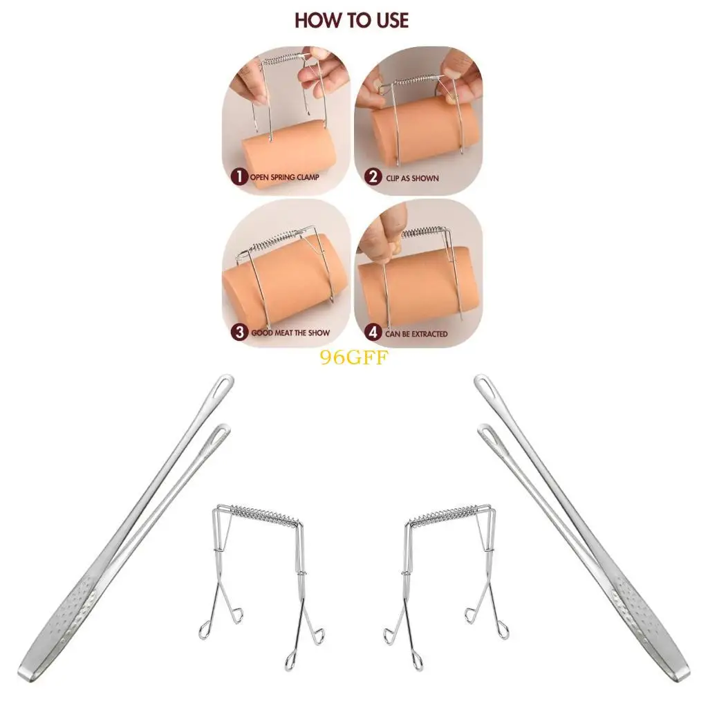 96GF Multiple Purpose Rustless Spring Tongs Set of 2 Kitchen Barbecue Accessories